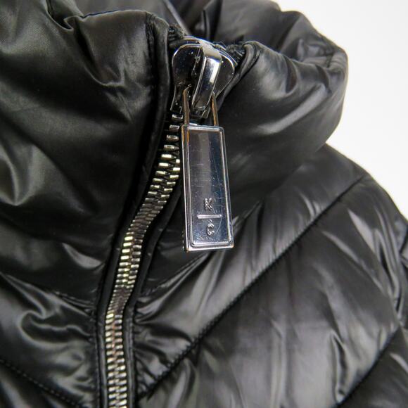 Kenneth Cole Black Quilted Puffer Coat Small Classic - Picture 5 of 7